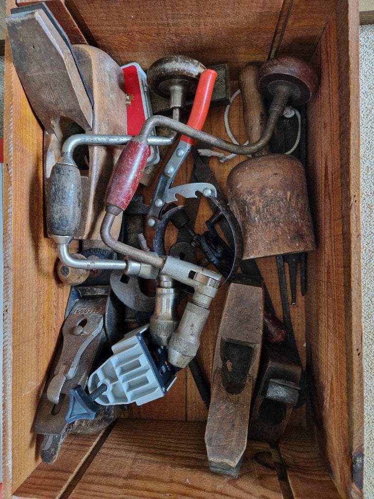 Partij vintage houtbewerkingsgereedschap, Ophalen of Verzenden