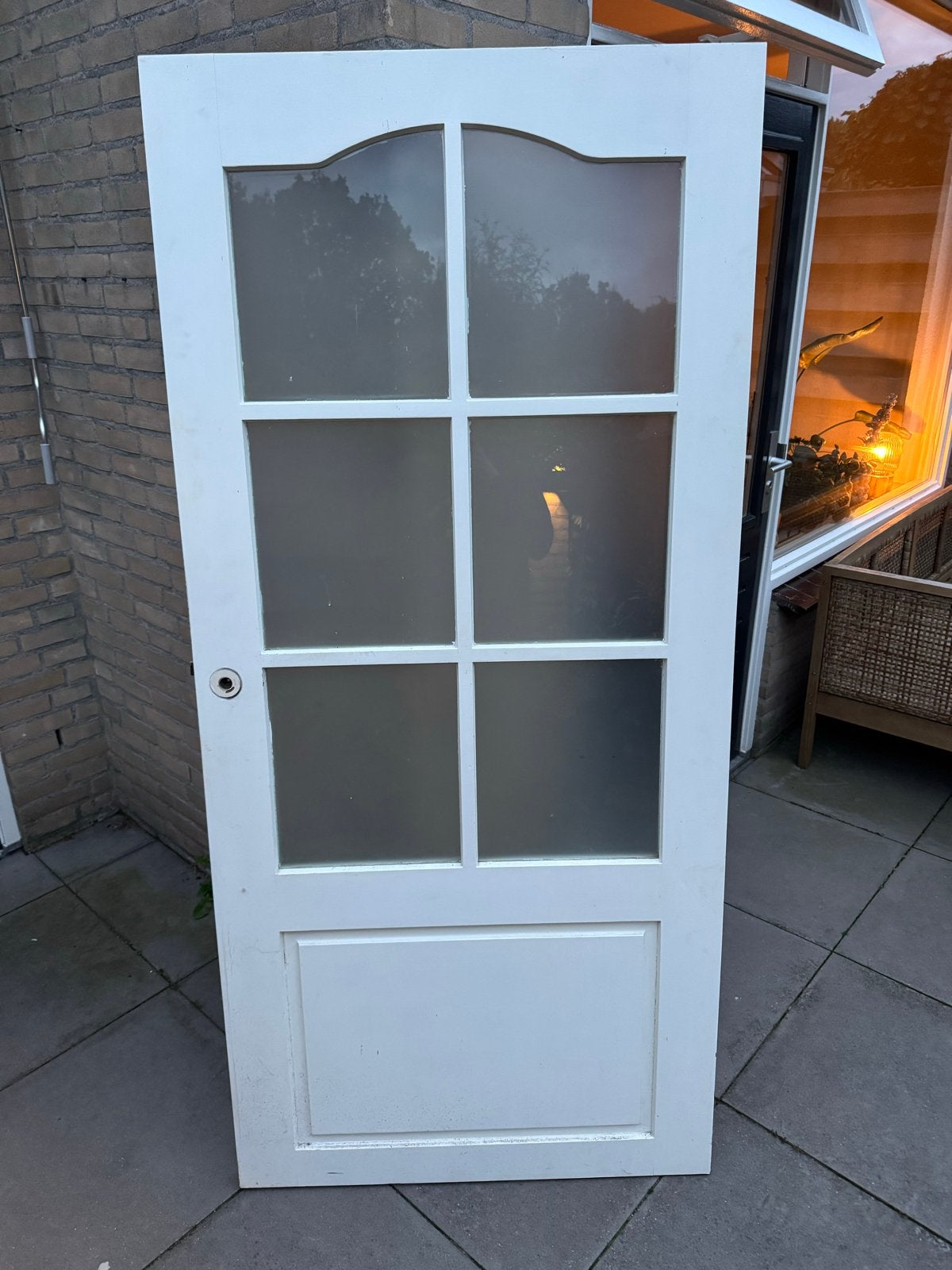 Stompe binnendeur met glaspanelen, Ophalen, Gebruikt, 80 tot 100 cm, Binnendeur