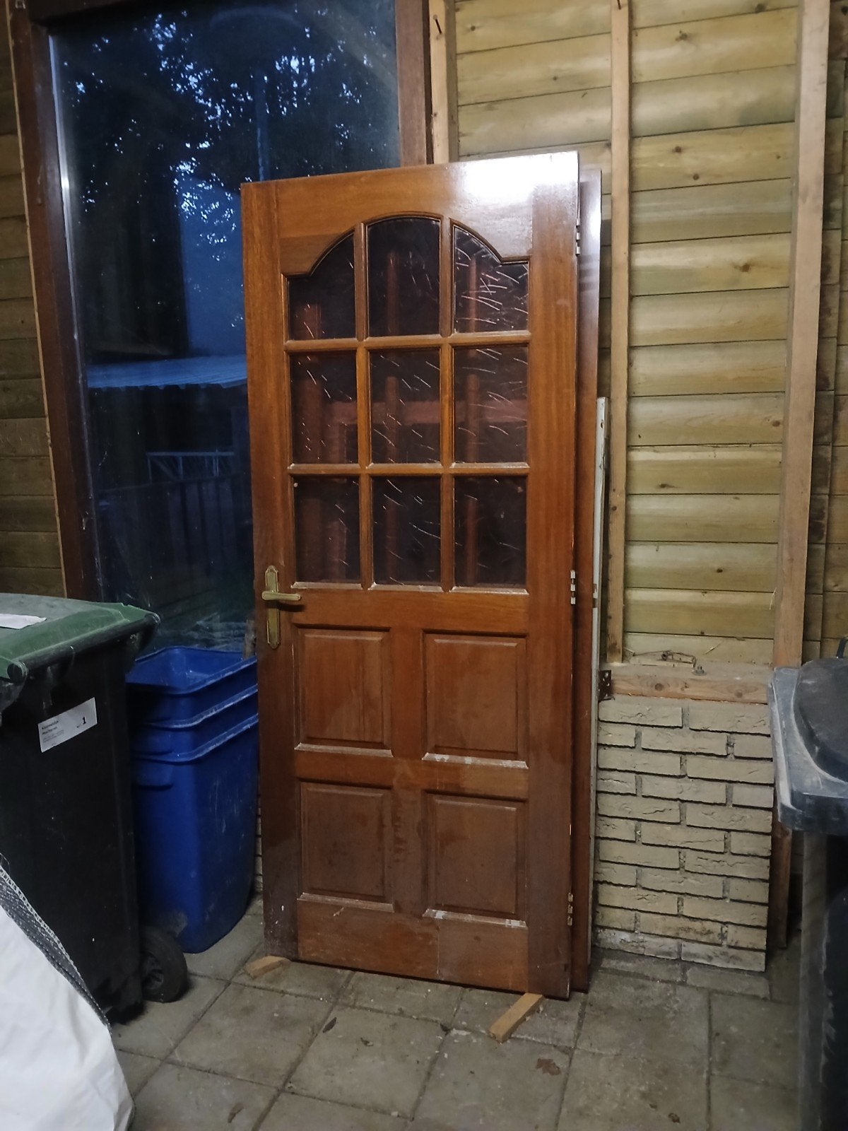 Set van 2 stompe binnendeuren met sierglas, Ophalen, Gebruikt, 80 tot 100 cm, Binnendeur