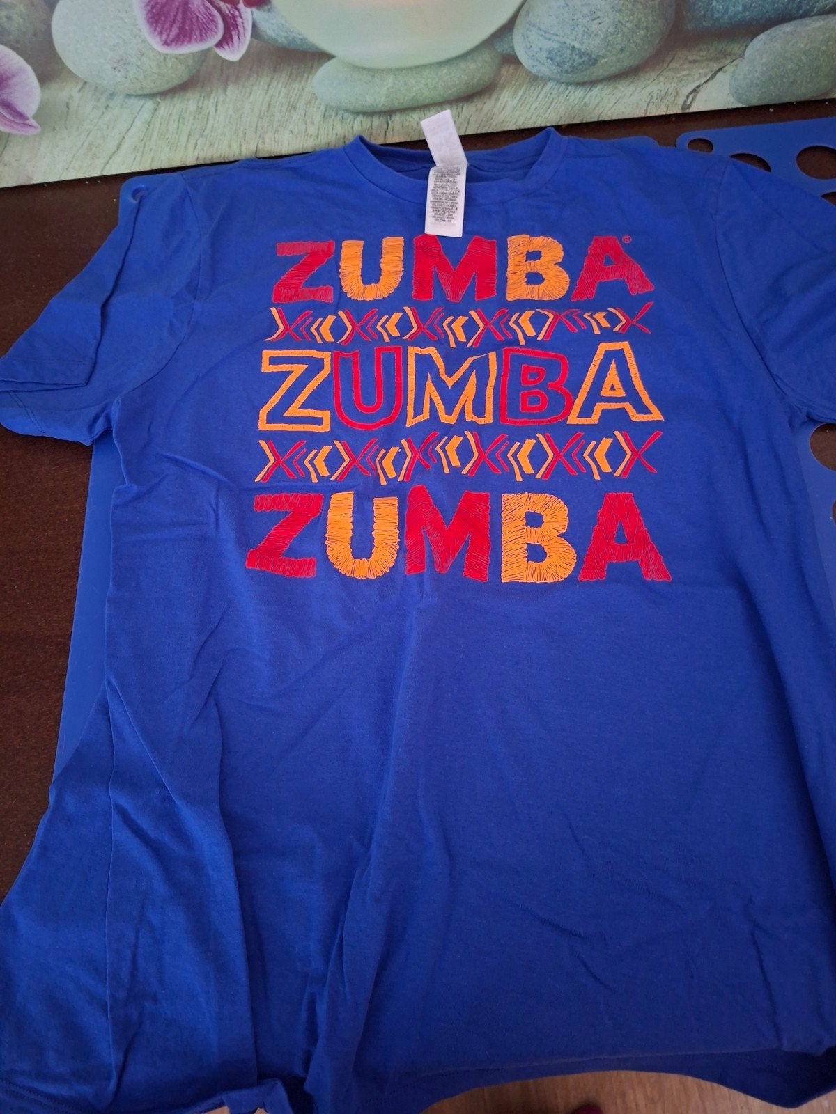 Blauw Zumba shirt - 2026 Afrika collectie - One Size, Ophalen of Verzenden, Zo goed als nieuw, Maat 42/44 (L), Blauw