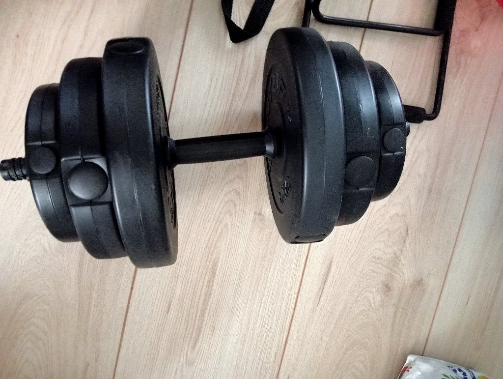 dumpbel met verwisselbare gewichten, Sport en Fitness, Fitnessmaterialen, Ophalen, Nieuw, Benen, Dumbbell