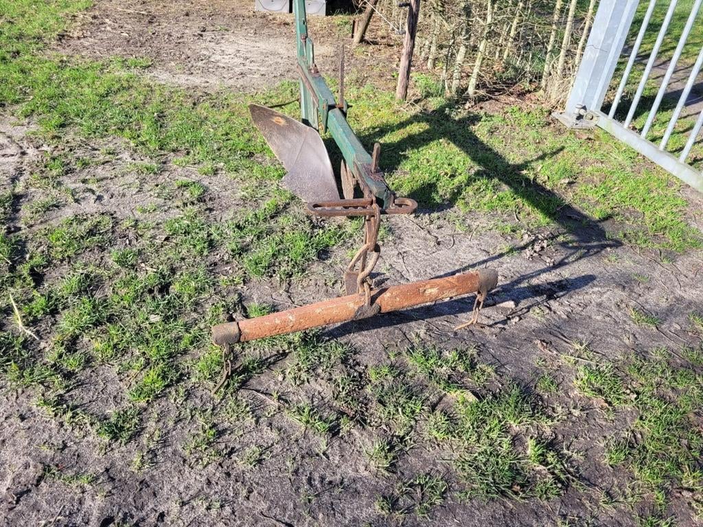 Antieke houten ploeg compleet met evenaar - decoratie, Ophalen of Verzenden