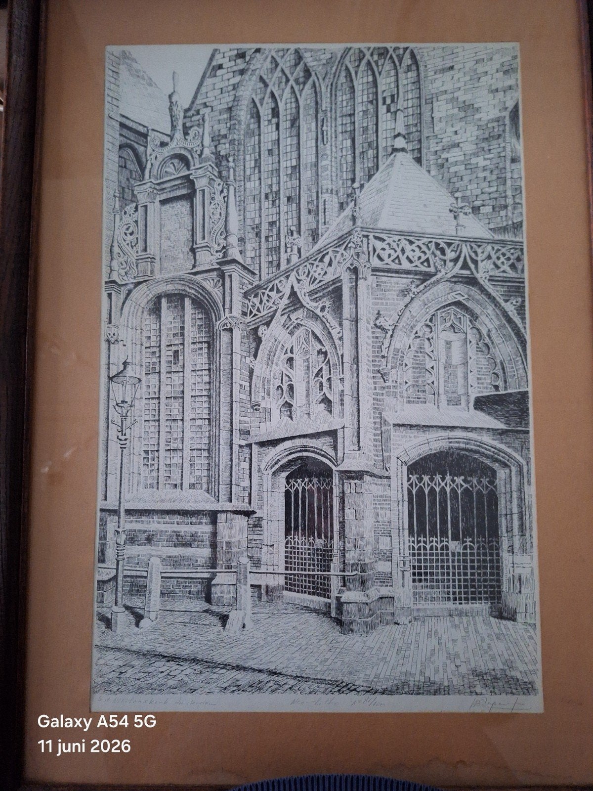 Litho Sint Nicolaaskerk Amsterdam 81/100 - Afgebrande Kerk, Ophalen of Verzenden