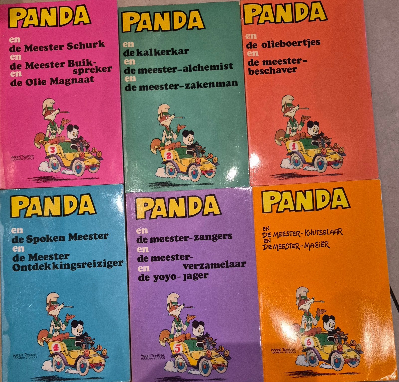 Panda stripboeken - Complete set van 6 delen uit 1973, Boeken, Stripboeken, Marten Toonder, Complete serie of reeks, Ophalen of Verzenden
