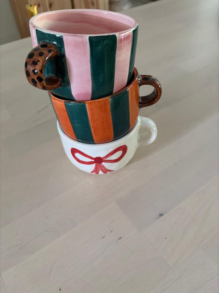 Anna + Nina mokken set van 3 - Zo goed als nieuw, Huis en Inrichting, Keuken | Servies, Keramiek, Ophalen of Verzenden, Zo goed als nieuw