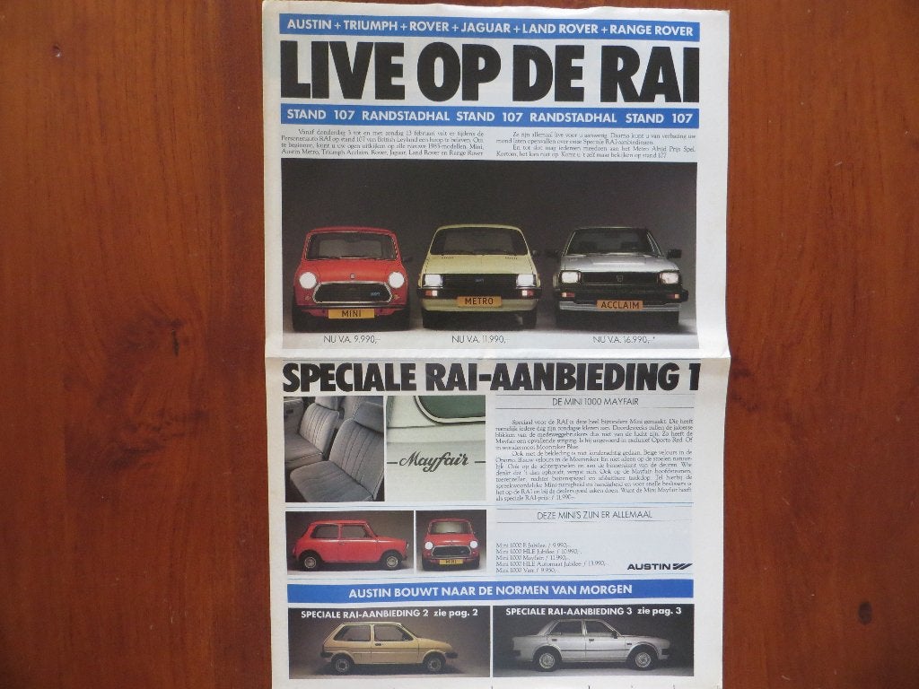 British Leyland Live op de RAI (1983) Modellenoverzicht, Ophalen of Verzenden, Nieuw, Overige merken