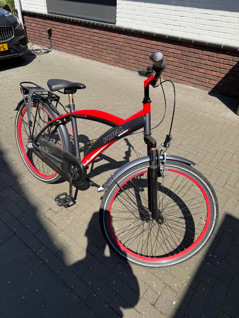 Popal Jongensfiets - Rood/Zwart, Fietsen en Brommers, Fietsen | Jongens, Ophalen, Gebruikt, 16 inch