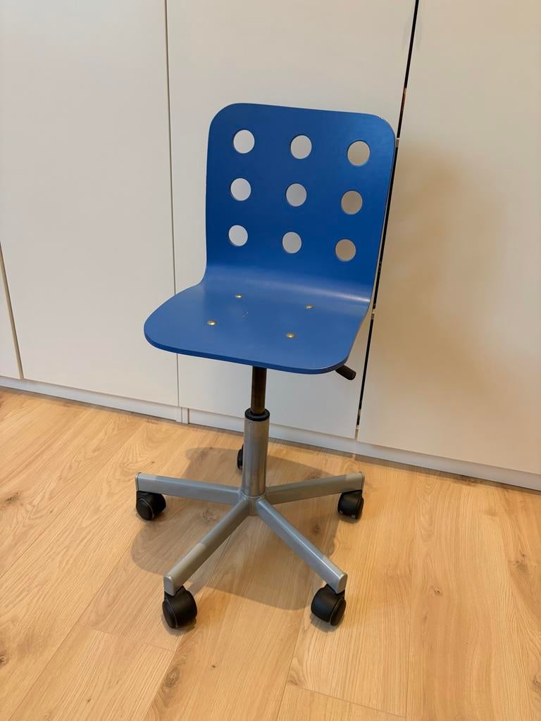 Blauwe bureaustoel met wieltjes - Gebruikt, Ophalen, Gebruikt, Blauw, Bureaustoel