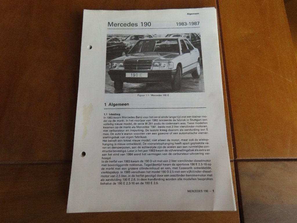 Vraagbaak Mercedes 190, 190E, 190 D, 190 D 2.5 W201 1983-87, Auto diversen, Handleidingen en Instructieboekjes, Ophalen of Verzenden