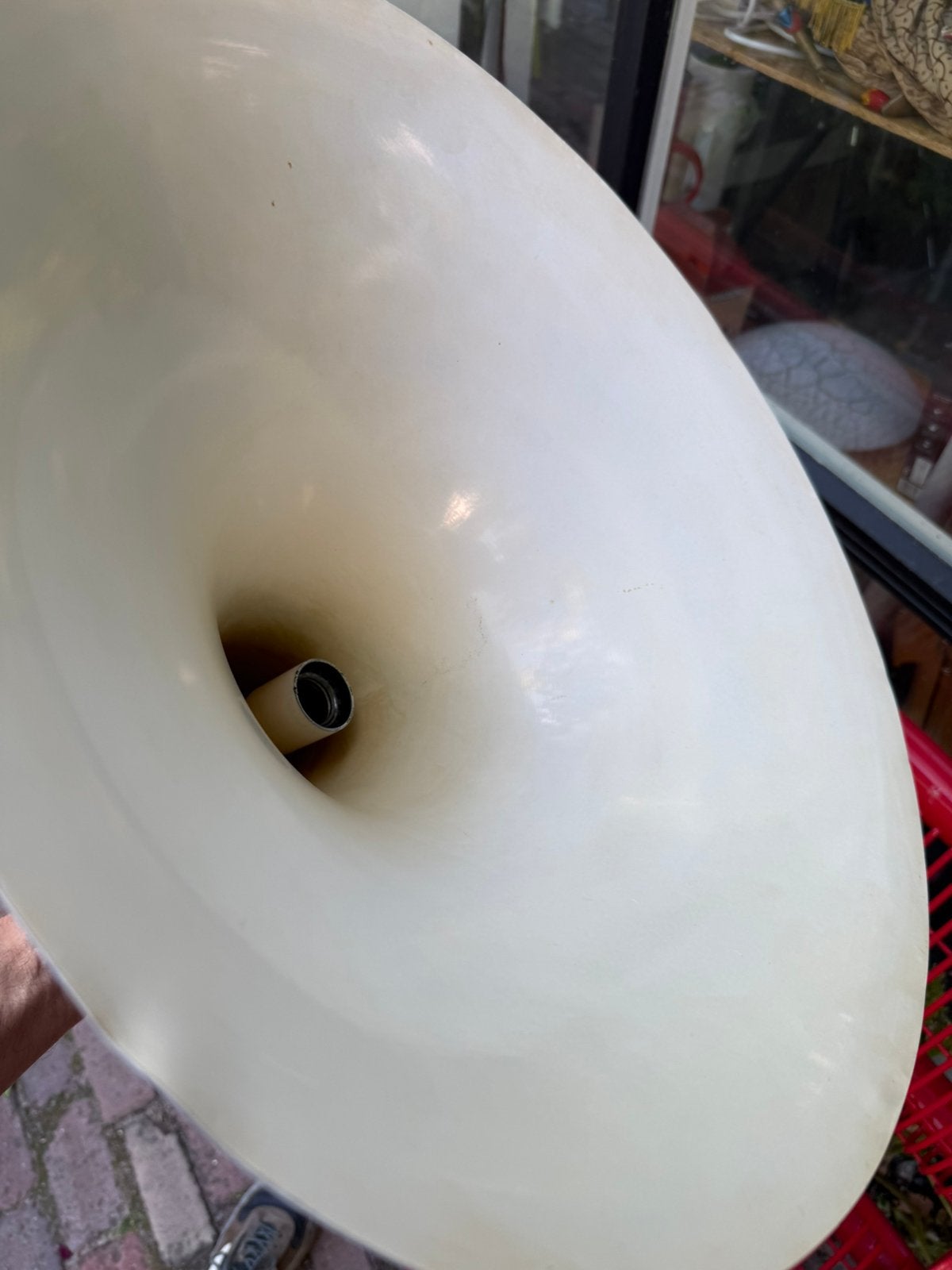 Heksenhoed lamp. 47 cm doorsnede. 37 hoog. Aluminium, Ophalen, Zo goed als nieuw