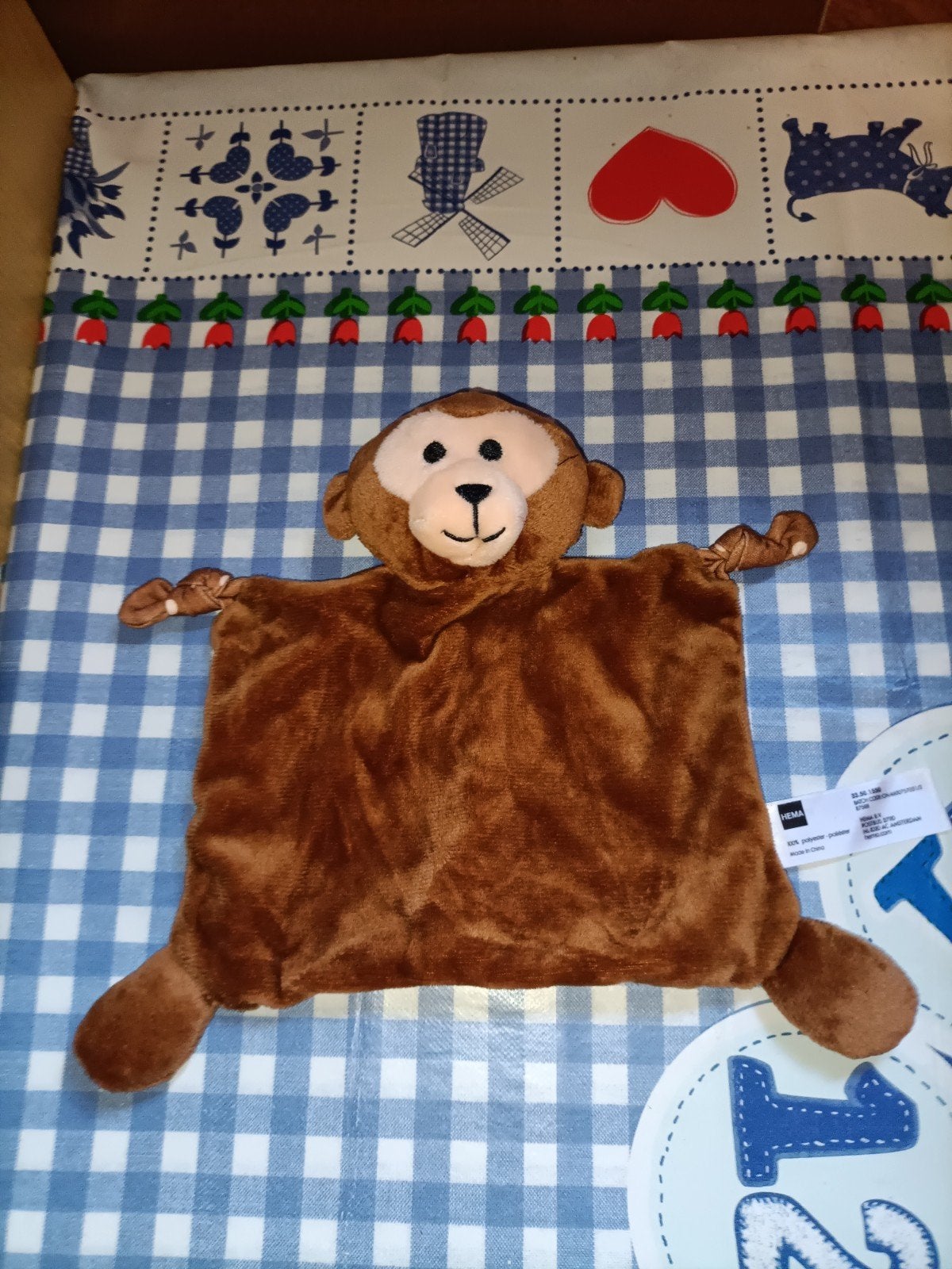 Hema aap knuffeldoekje, Ophalen of Verzenden, Zo goed als nieuw, Overige typen