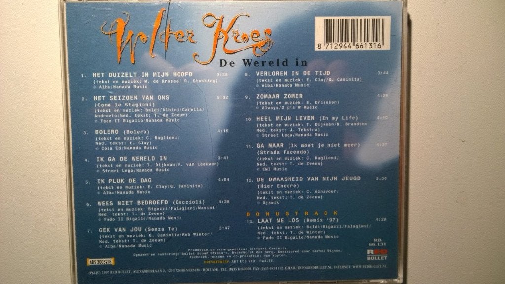 Wolter Kroes - De Wereld In, Ophalen of Verzenden, Zo goed als nieuw, Pop, Album