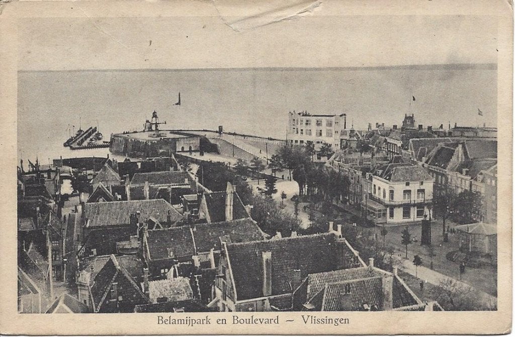Vlissingen (Zld.) Belamijpark en Boulevard, gelopen 1926, Ophalen of Verzenden, 1920 tot 1940, Gelopen, Zeeland
