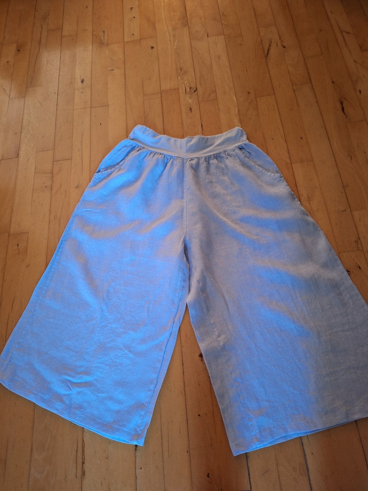 mooie zomer broek 100% linnen, Ophalen of Verzenden, Nieuw, Blauw, Moonshine Fasion mt 1