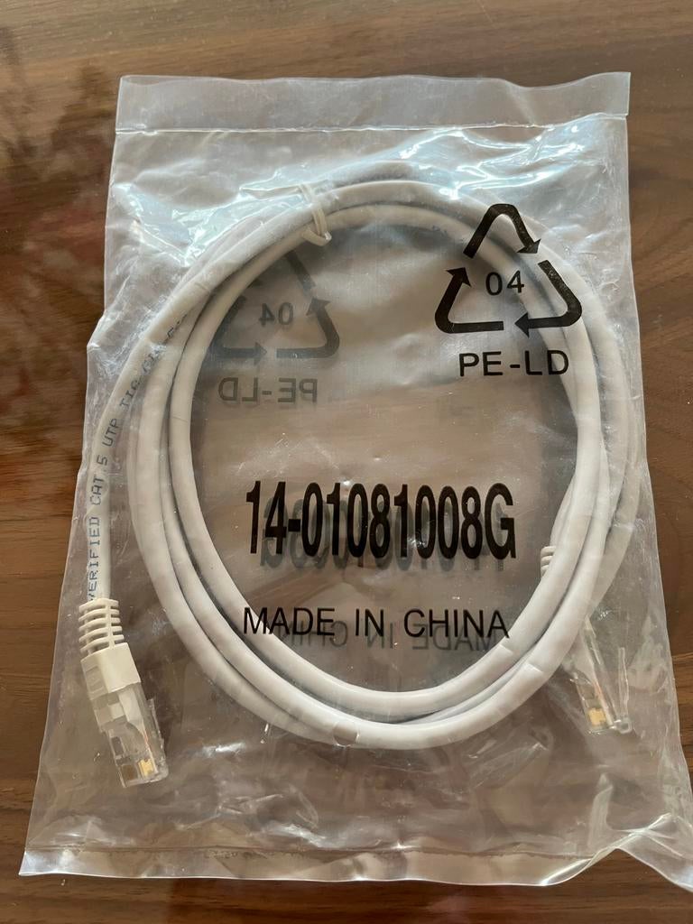 Nieuwe Cat 5 UTP Ethernet Kabel - Grijs, Ophalen of Verzenden, Nieuw