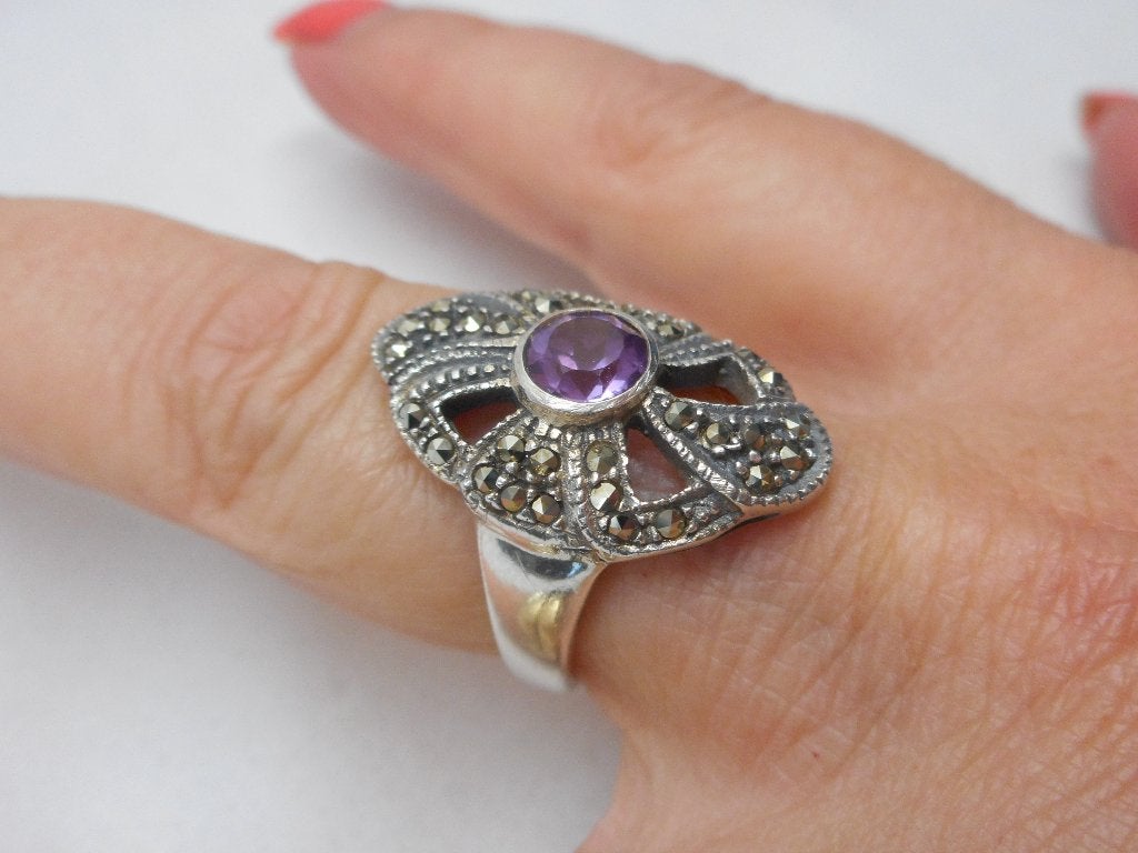 Prachtige zilveren ring met steentjes maat 17,5 nr.508, Verzenden, Zo goed als nieuw, 17 tot 18, Dame