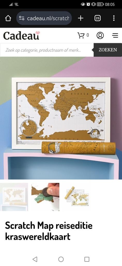Kras Wereldkaart, Eén persoon, Cadeaubon