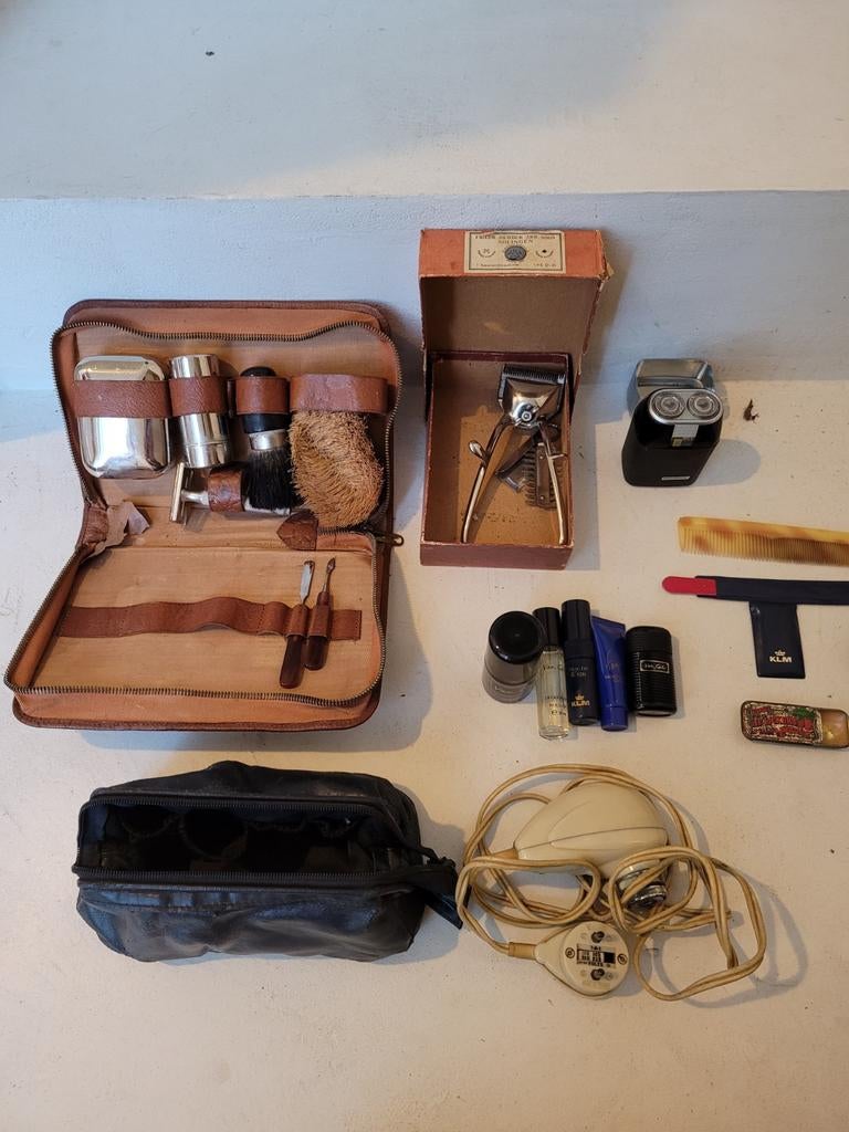 Vintage Scheerset & philishave jaren 50 - Herder Solingen, Verzamelen, Ophalen, Gebruikt
