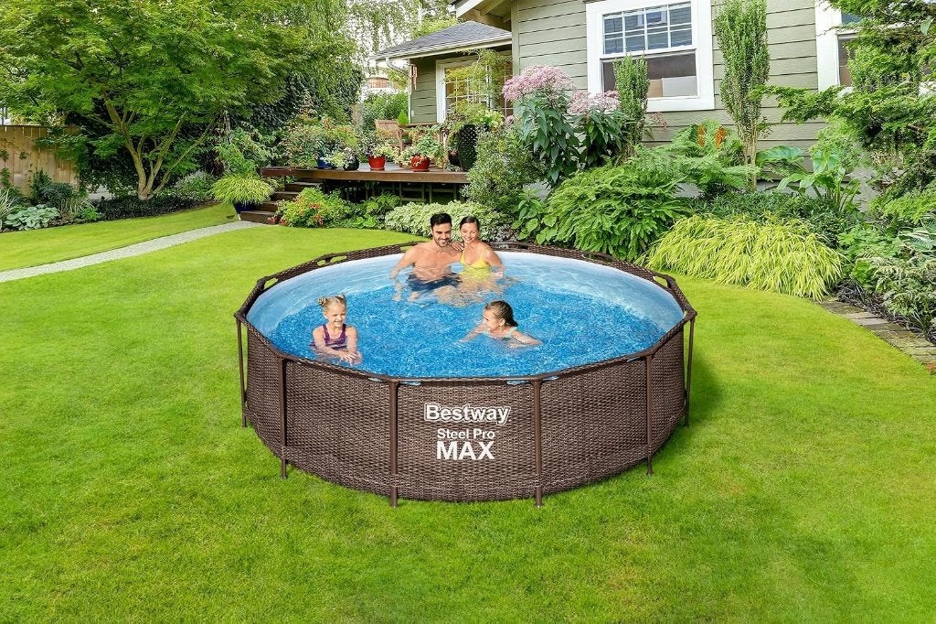 Bestway Steel Pro MAX Zwembadset 3.66m & Filter, Verwarming, Tuin en Terras, Ophalen, Gebruikt, 80 tot 120 cm, Rond