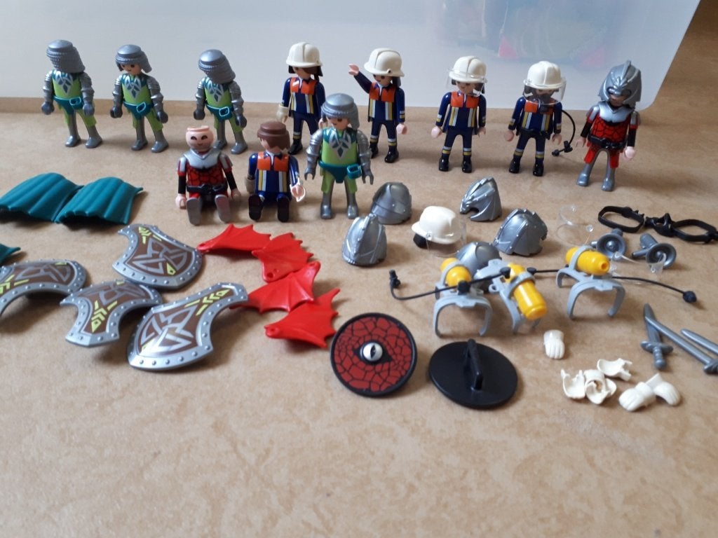 Playmobil hulpverlening, duikers, politie met accessoires, Ophalen of Verzenden, Gebruikt, Losse onderdelen, Figuren