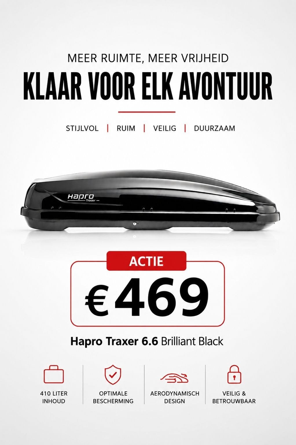 ACTIE GOEDKOOPSTE Hapro Traxer 6.6 XL dakkoffer skibox, Ophalen of Verzenden, Zo goed als nieuw