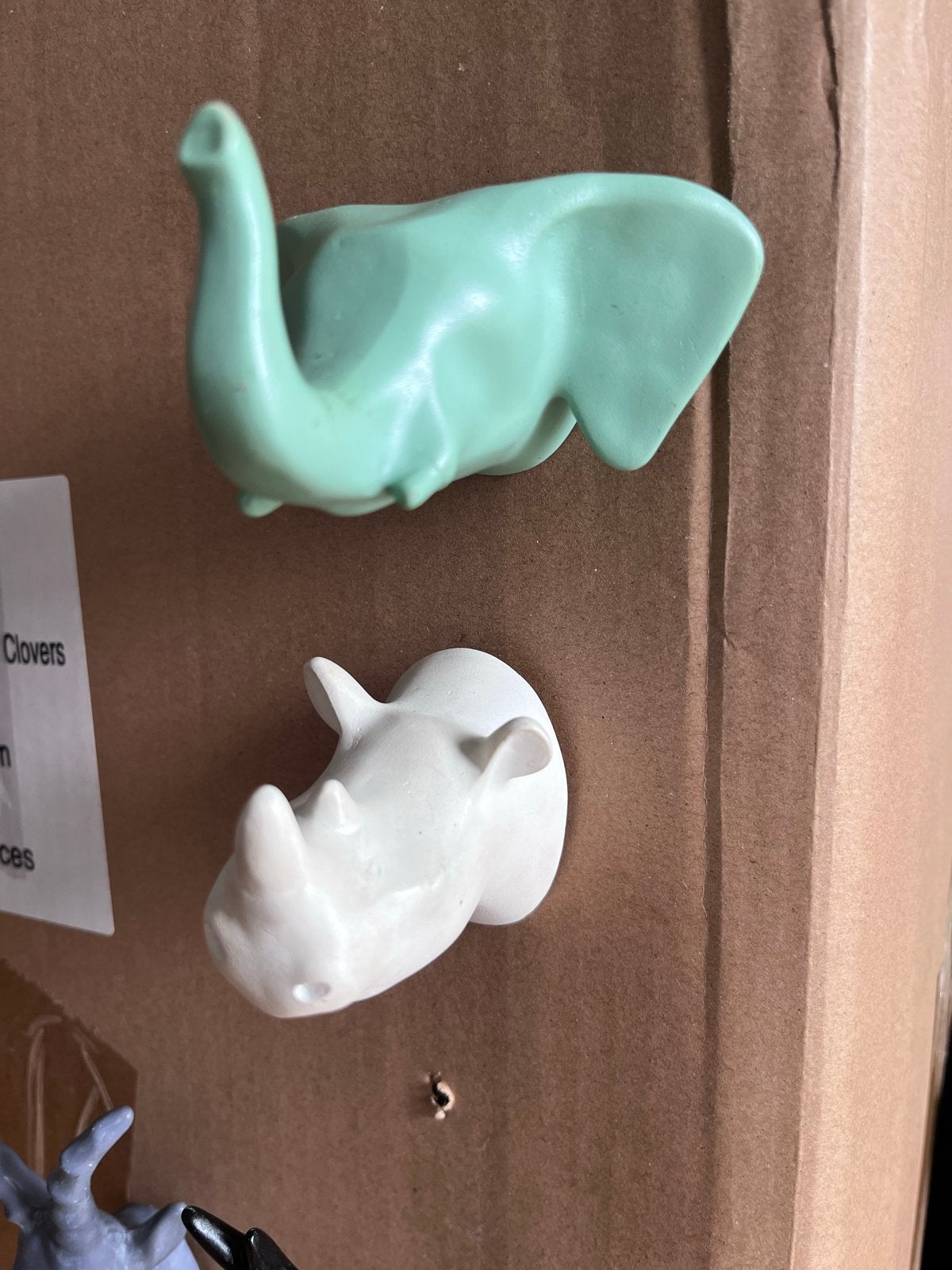 Dierenkop kapstokhaakjes - Set van 4, Gebruikt, Meerkleurig, Overige stijlen, Kunststof