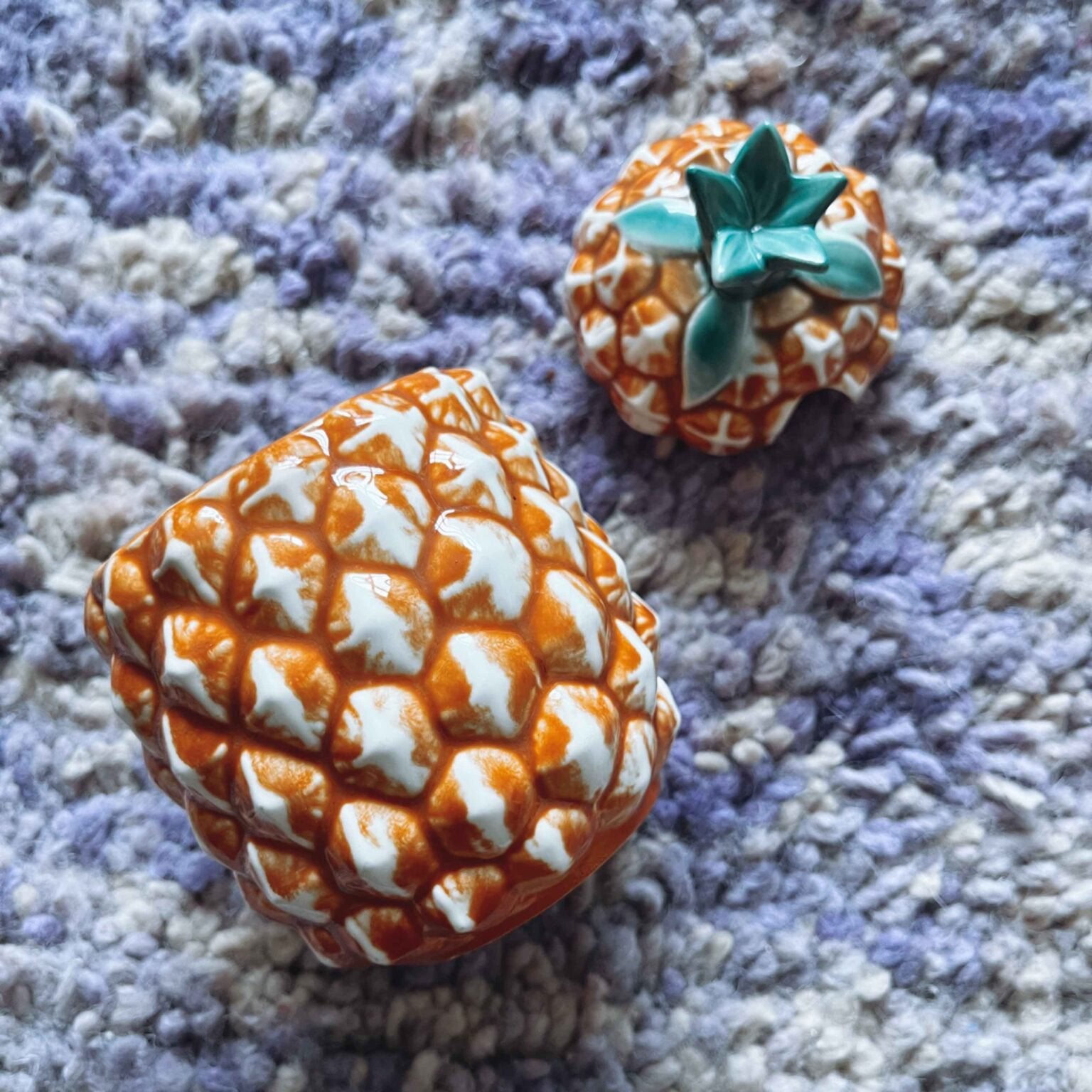 Goebel keramiek ananas jam pot – vintage – handbeschilderd, Ophalen of Verzenden, Zo goed als nieuw, Overige materialen