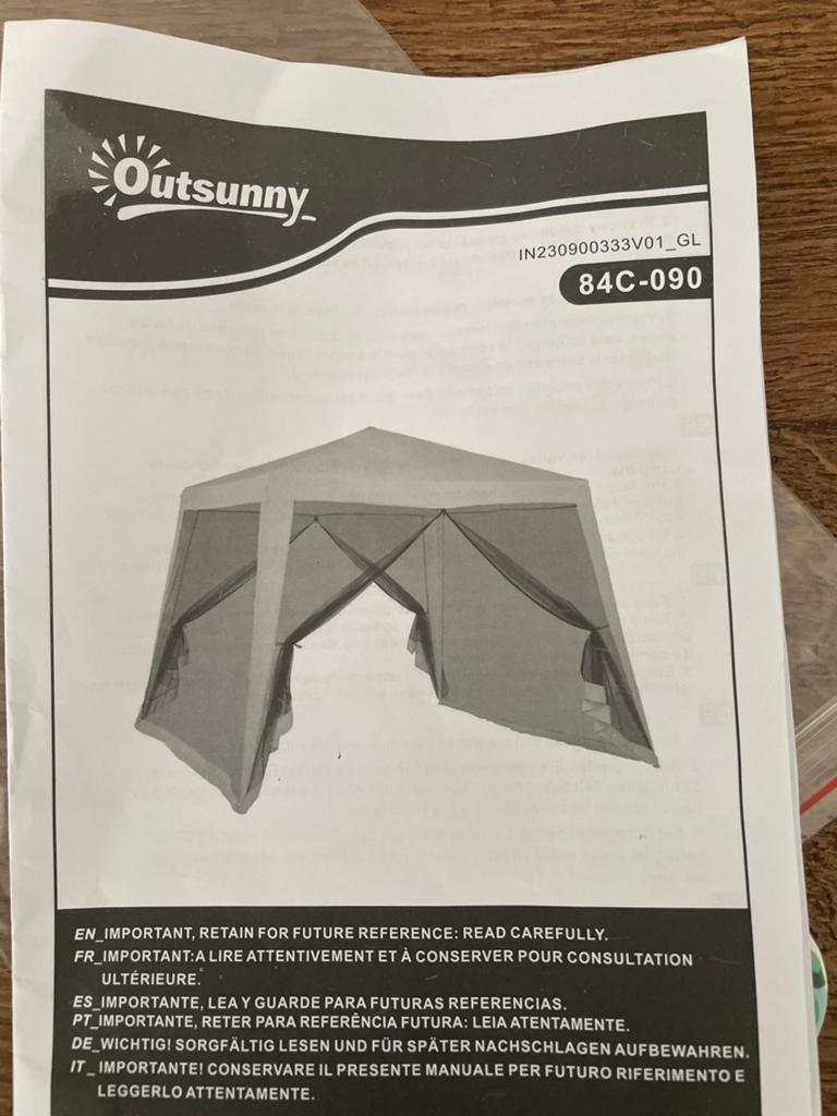 Outsunny partytent/paviljoen met muggengaas Nieuw!, Ophalen, Minder dan 4 meter, Nieuw, Minder dan 5 meter