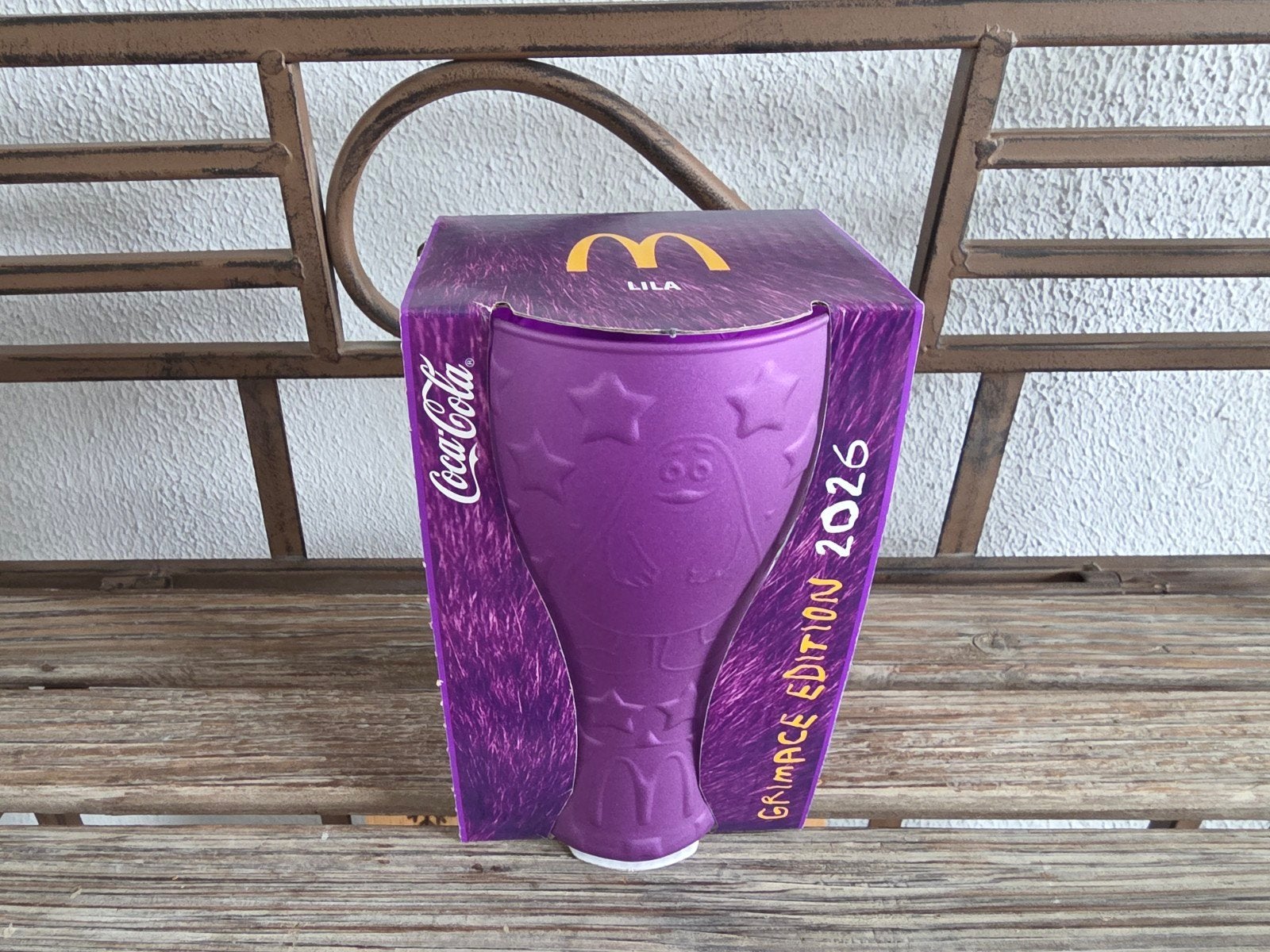 McDonald's Grimace Edition Coca-Cola Glas 2026 Lila, Verzamelen, Ophalen, Nieuw, Frisdrankglas