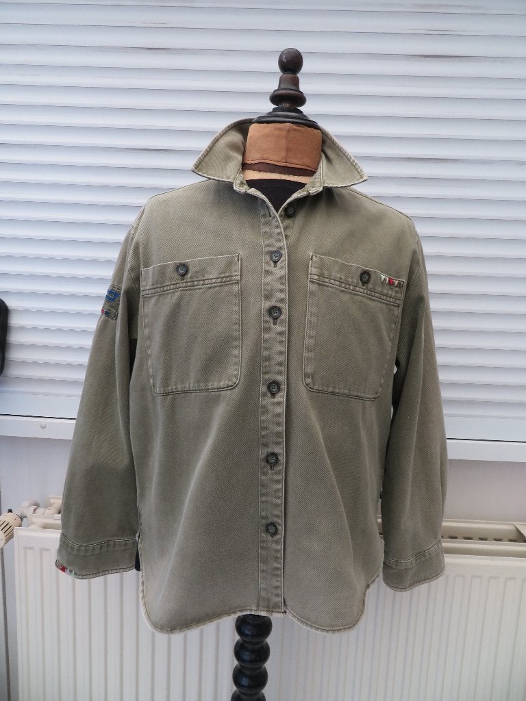 Dames jeans blouse - jas groen mt.38 Scotch & Soda Z.G.A.N., Maat 38/40 (M), Scotch & Soda, Ophalen of Verzenden, Zo goed als nieuw