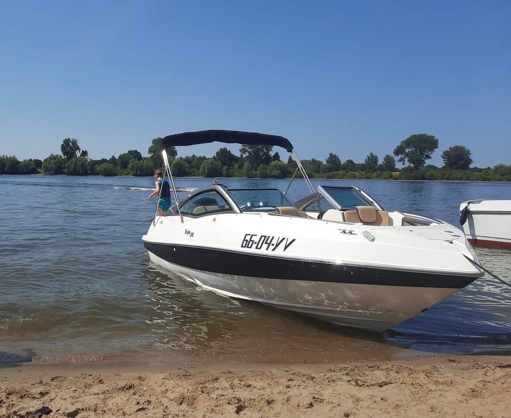 Zeer mooie Fribafort Style 210 + 150 pk 4 takt injectie, Watersport en Boten, Speedboten, Ophalen, 120 tot 200 pk, Zo goed als nieuw