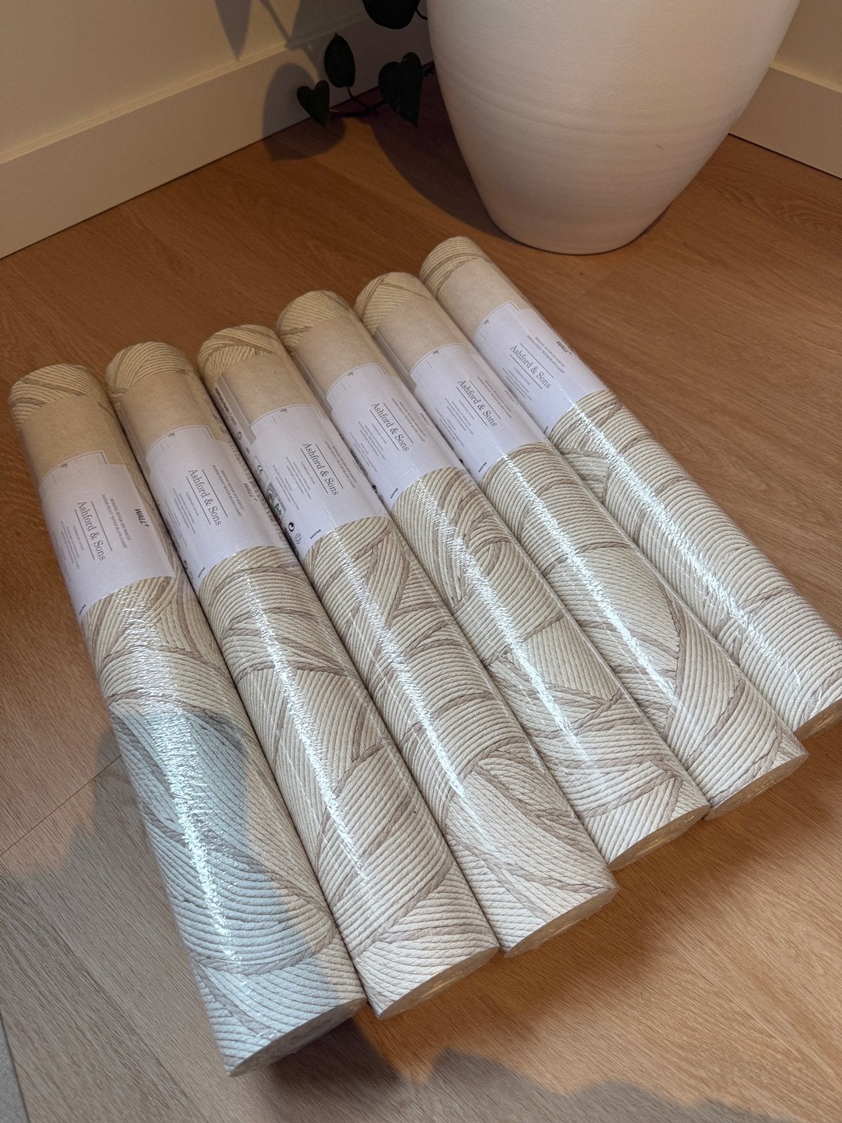 6x Kwantum River behang beige/off-white (Arte Manila dupe), Overige merken, Beige, Geometrisch, Modern