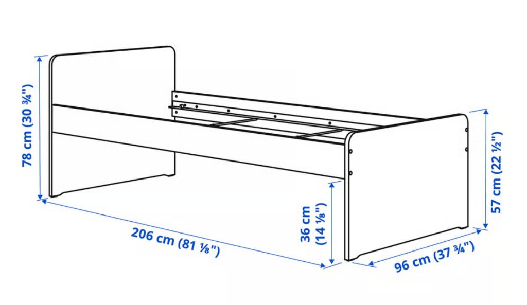Comfortabel IKEA bed + matras in topstaat, Ophalen, Eenpersoons, Hout, 100 cm