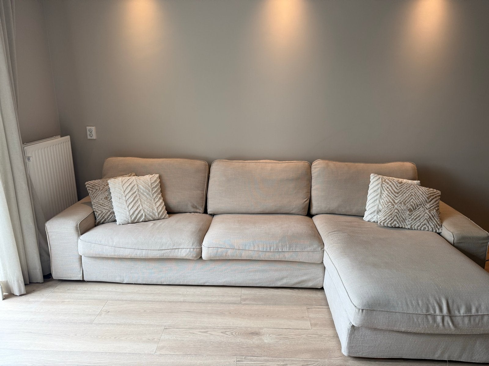 Comfortabele Hoekbank Kivik Ikea  - Beige Stof, Huis en Inrichting, Ophalen, Gebruikt, Hoekbank, 300 cm of meer