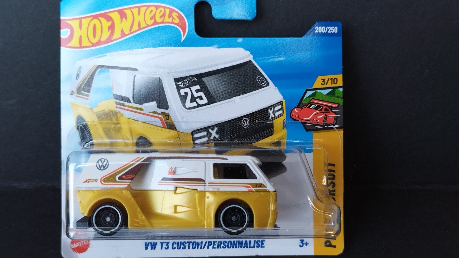 Volkswagen VW T3 Custom geel 1:64 Hotwheels Pol, Auto, Verzenden, ., Nieuw