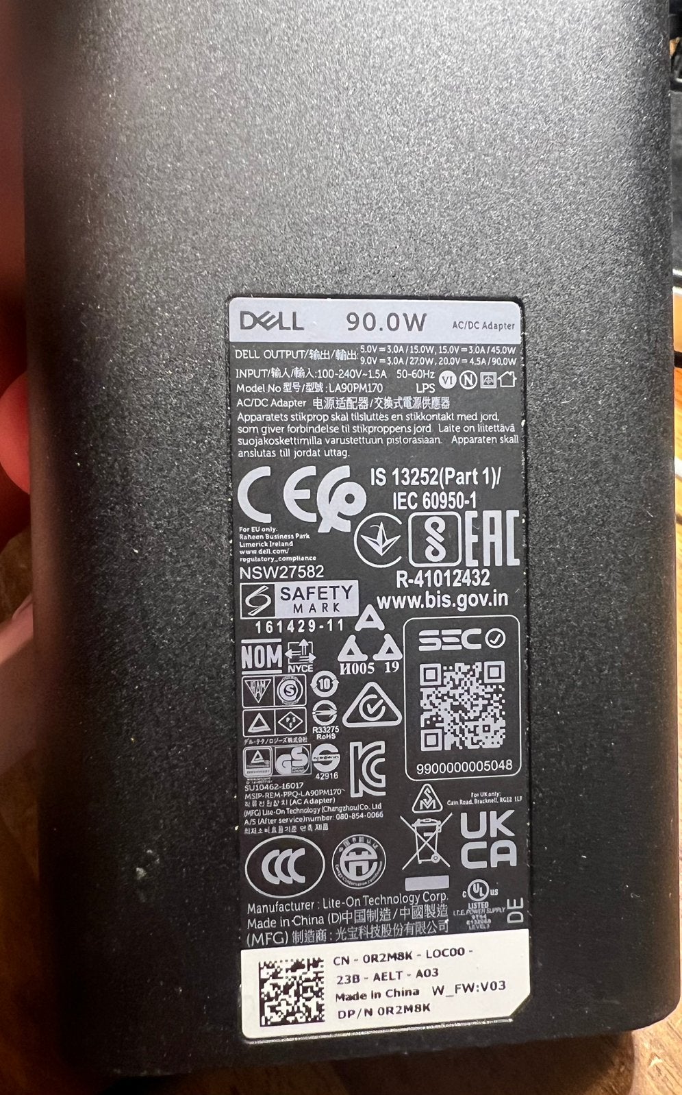 Dell 90W USB-C adapter, Ophalen of Verzenden, Zo goed als nieuw, Dell