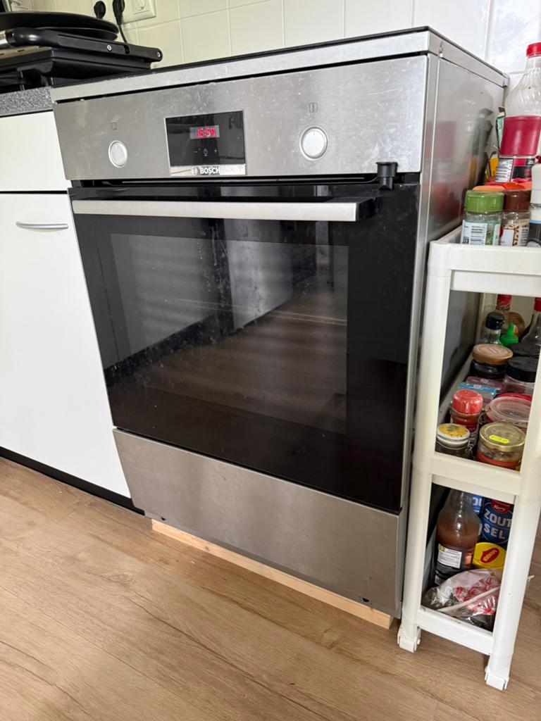 Bosch inductiefornuis fornuis RVS, Ophalen, Zo goed als nieuw, Vrijstaand, 60 cm of meer