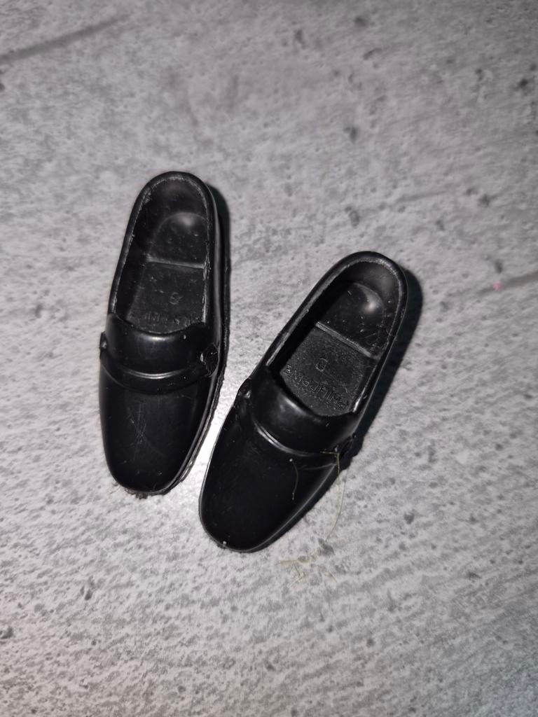816 Zwarte ken vintage  Barbie schoenen - Ken loafers, Ophalen of Verzenden, Gebruikt