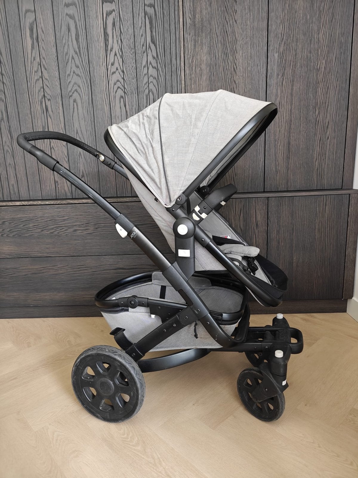 Joolz GEO3 kinderwagen met meerijdplankje adapters voetenzak, Gebruikt, Met autostoeltje, Ophalen, Kinderwagen
