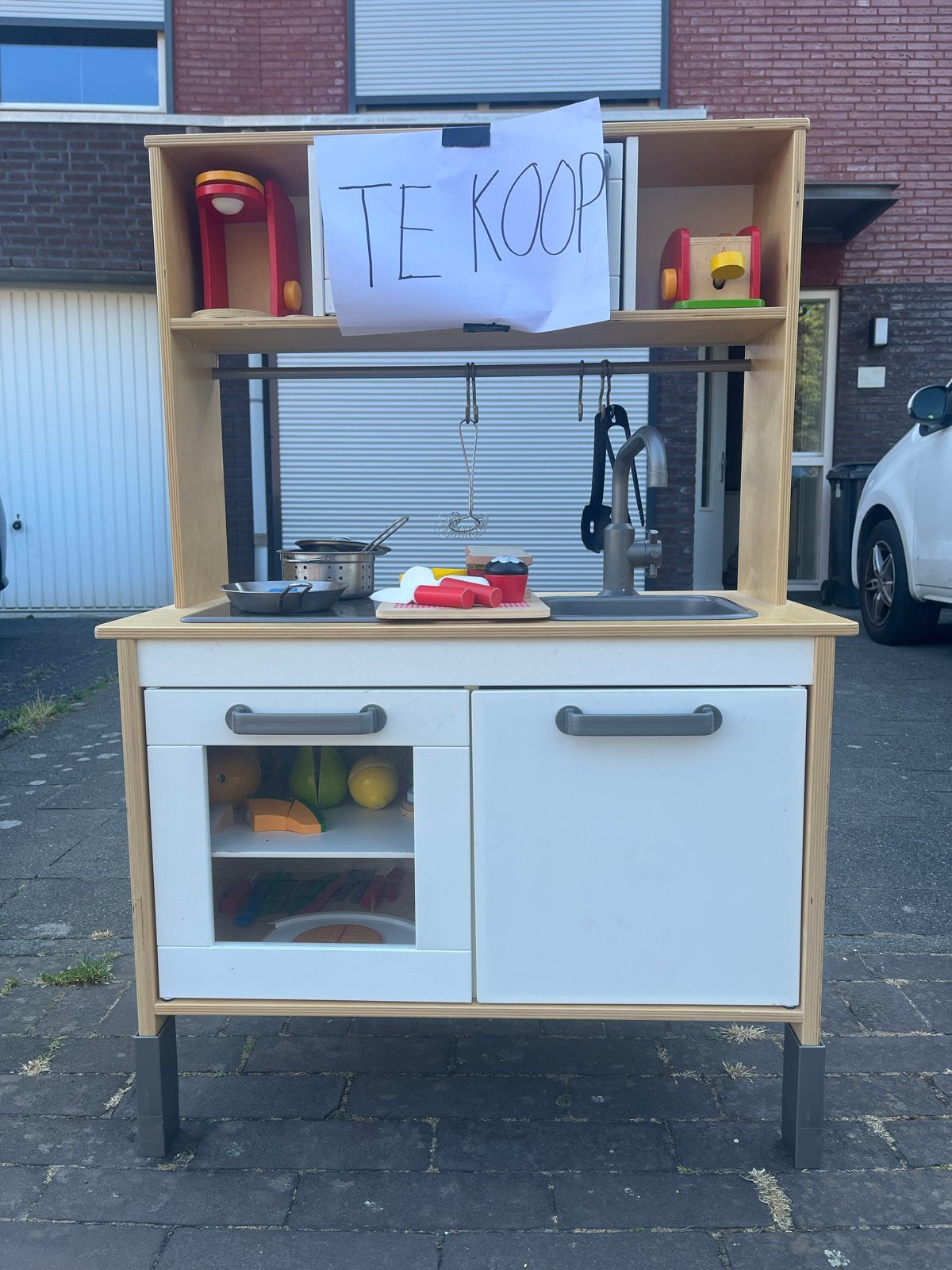 Houten speelkeuken met accessoires, Ophalen, Gebruikt, Jongen of Meisje