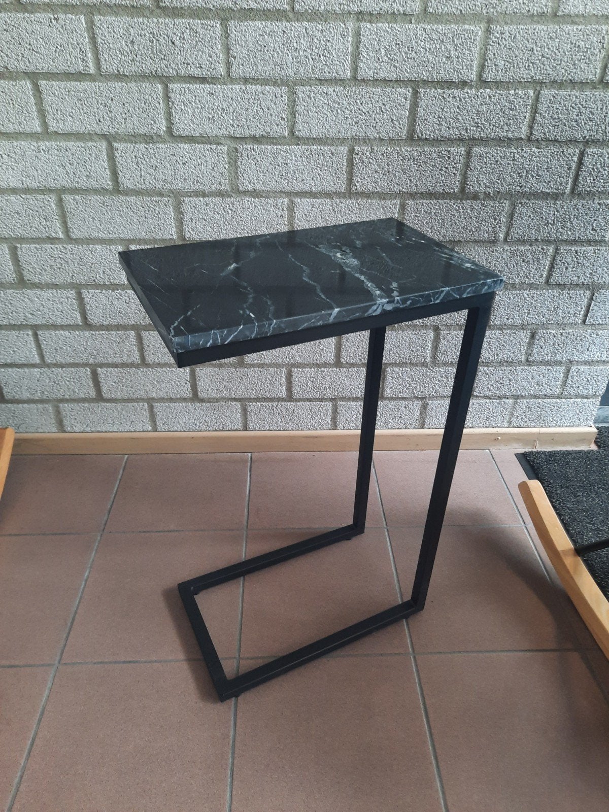 Bijzettafel Marmer Zwart - 67 cm hoog, Ophalen, Overige materialen, Minder dan 55 cm, Modern, Industrieel