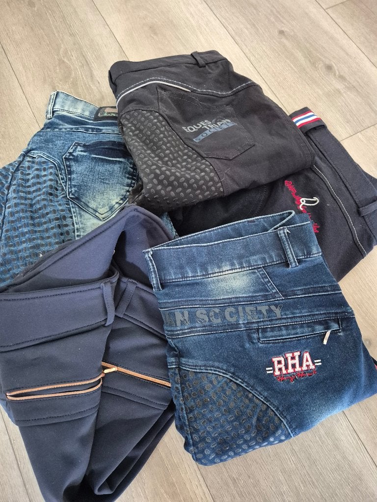Paardrijbroeken maat 42/44 – amper gedragen!, Blauw, L, Dressuur, Zo goed als nieuw
