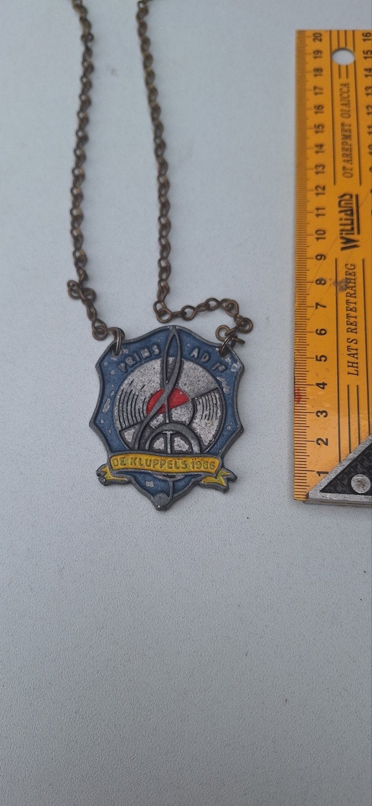 Carnaval medaille De Kluppels Mierlo hout 1986 (20.2), Ophalen of Verzenden, Overige materialen