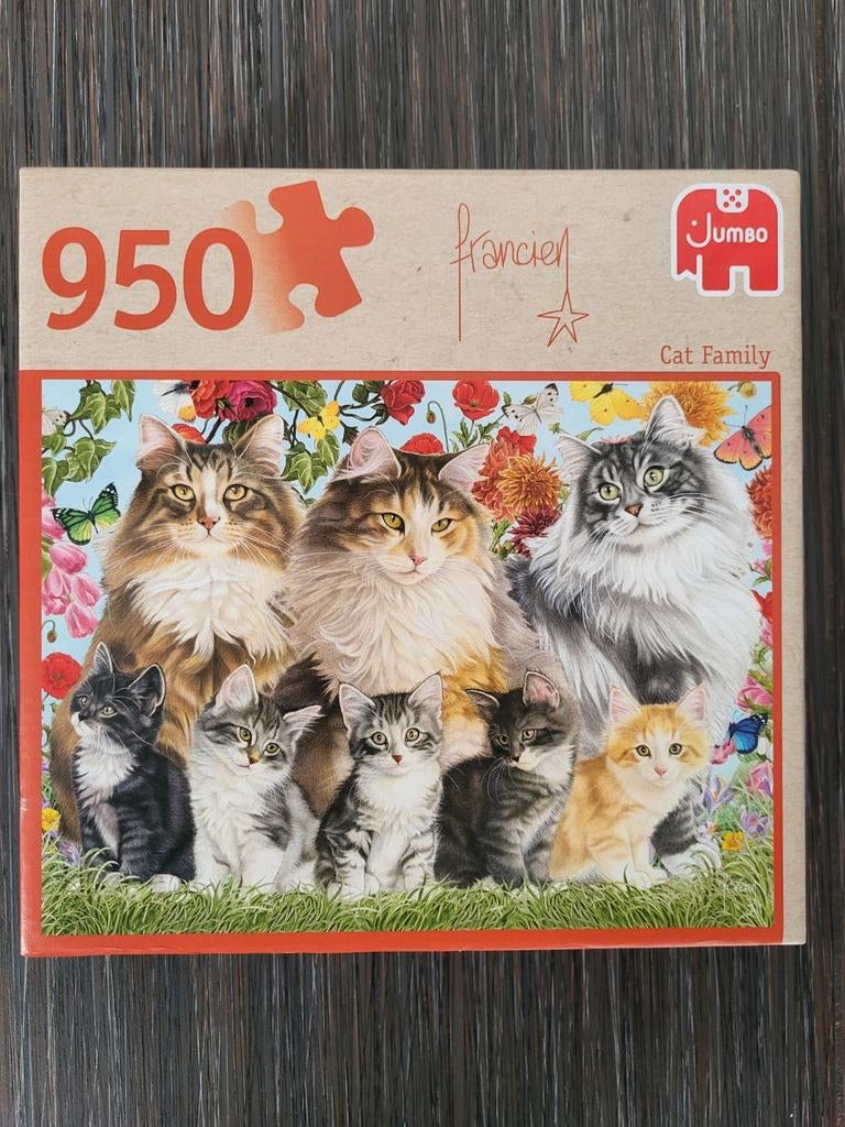 Franciens katten puzzel 950 stukjes 1x gemaakt, Ophalen of Verzenden, 500 t/m 1500 stukjes, Zo goed als nieuw