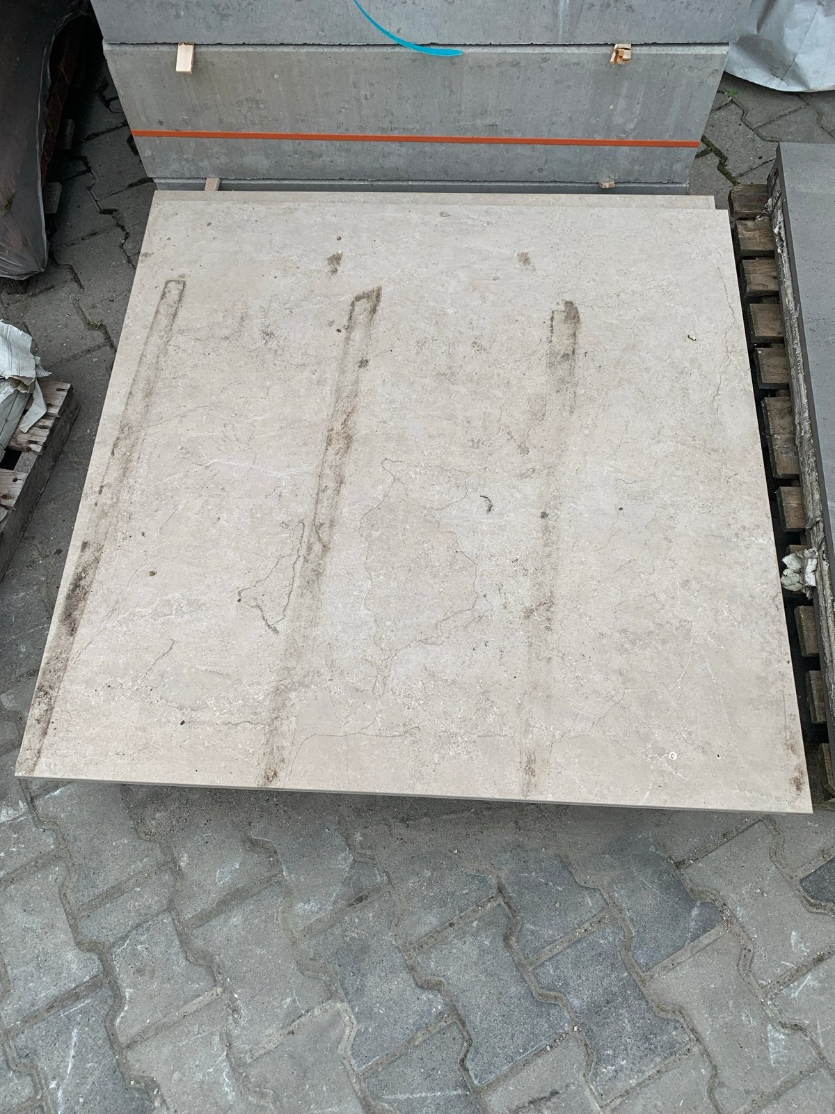 Keramische tegels 100x100x2 cm B-keus 7m2 (7 stuks), Tuin en Terras, Tegels en Klinkers, Ophalen, Gebruikt, Keramiek, 5 tot 10 m²