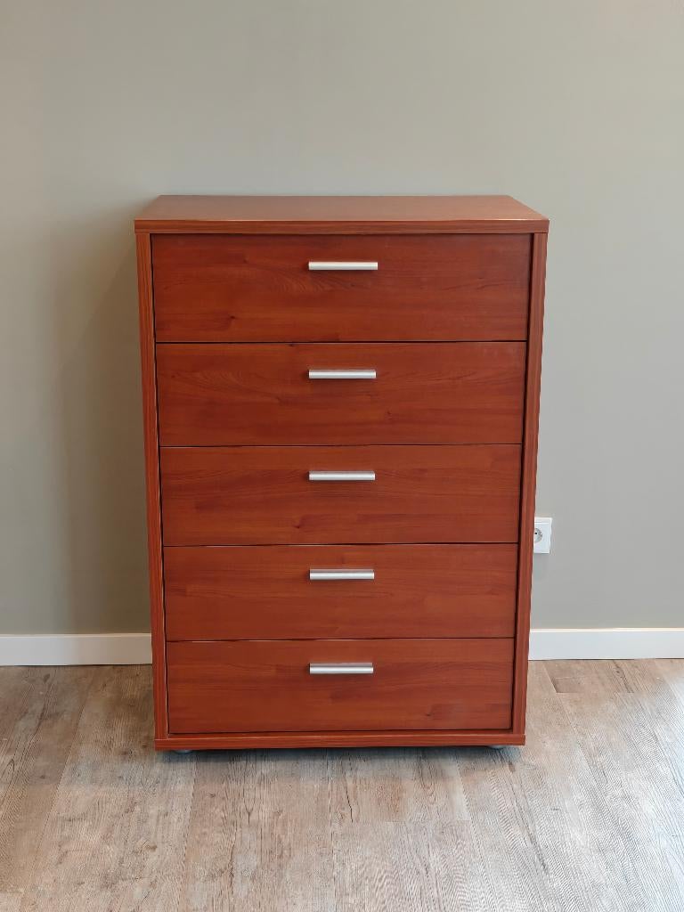 Dressoir kast / Commode | met 5 Laden | Kersenhout kleur, Ophalen, Gebruikt, Modern - Kersenhout, 50 tot 100 cm