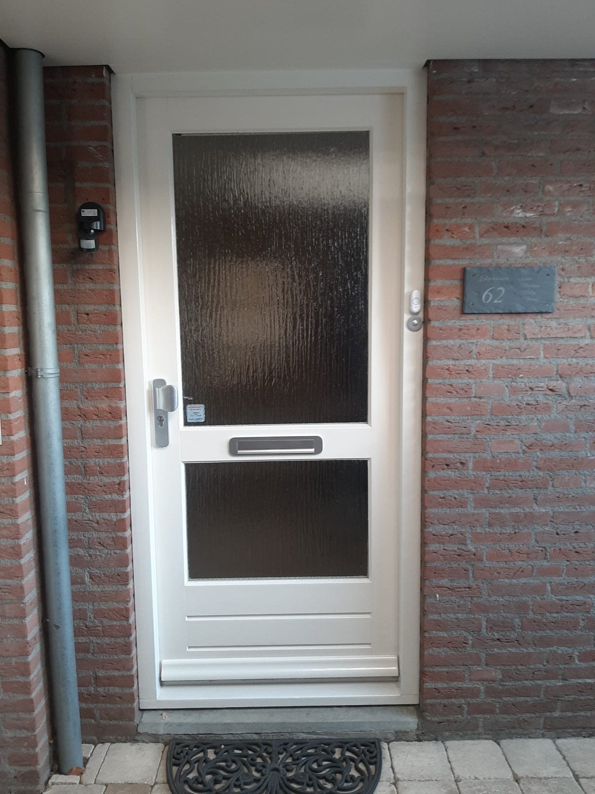 Massieve hardhouten voordeur met dubbel glas, Ophalen, 80 tot 100 cm, 200 tot 215 cm, Hout