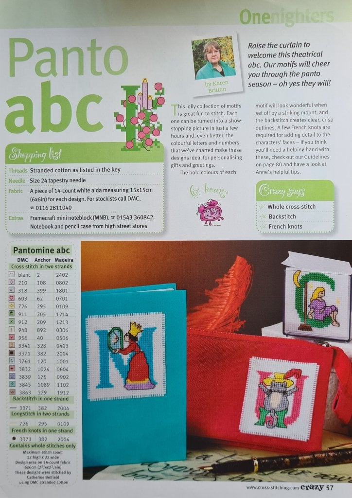 Pantomime sprookjes alfabet borduurpatroon, Ophalen, Nieuw, Handborduren, Patroon