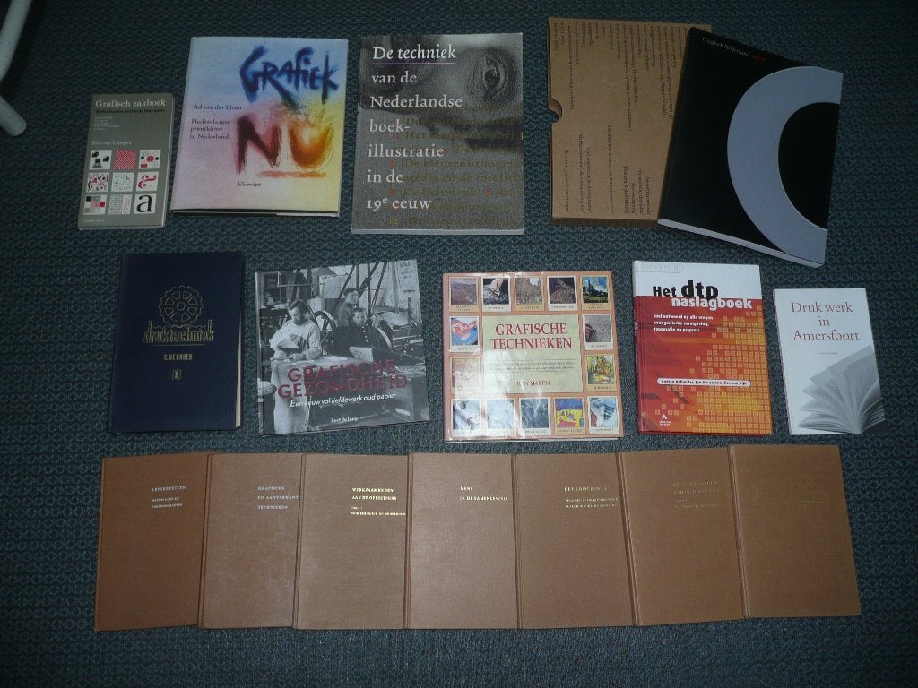 19 zeefdrukken grafisch grafische drukwerk boeken:, Boeken, Ophalen of Verzenden, Zo goed als nieuw, School, Studie en Wetenschap