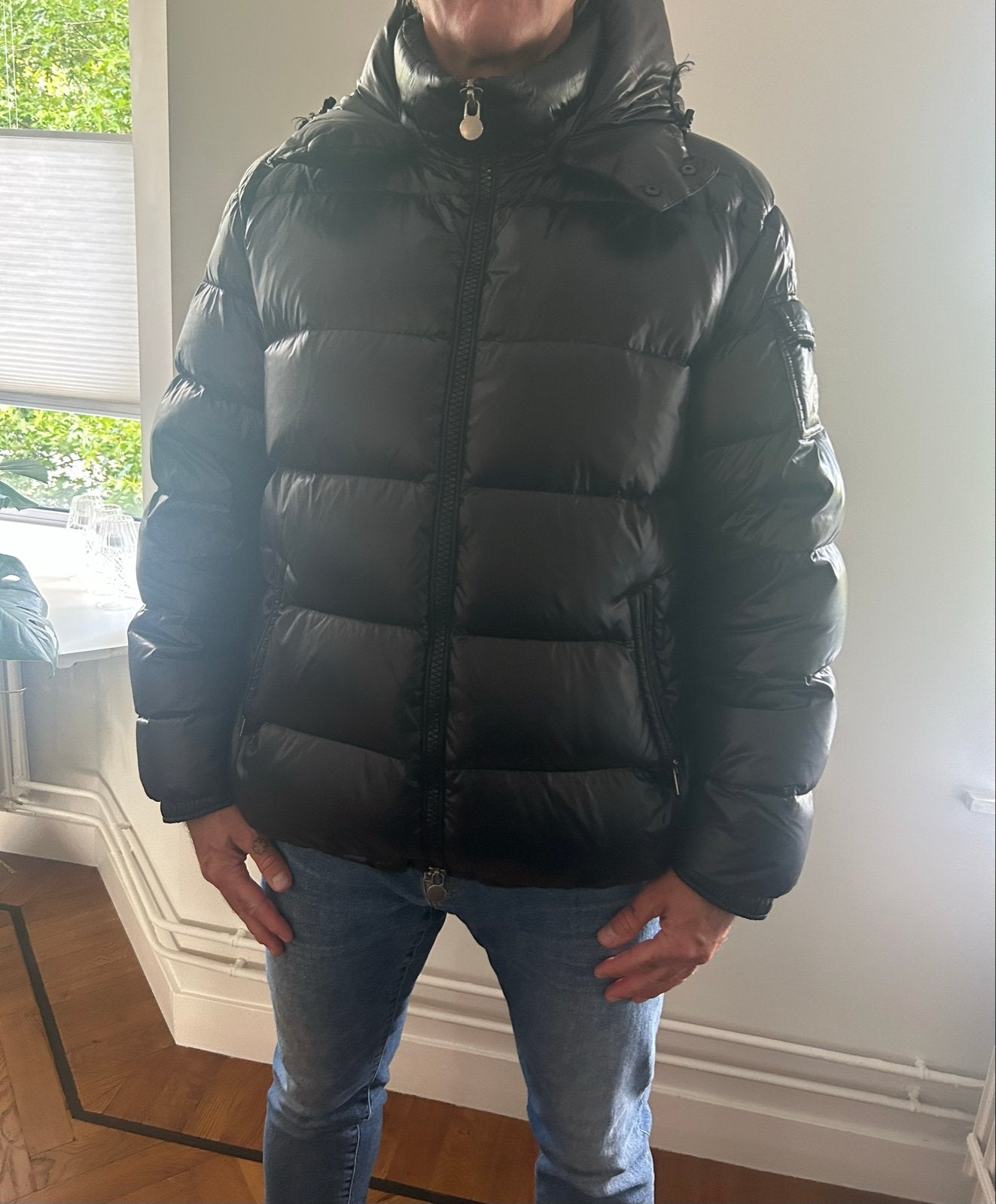 Moncler donsjack zwart heren maat 6 (XL), Ophalen of Verzenden, Zo goed als nieuw, Maat 56/58 (XL), Zwart